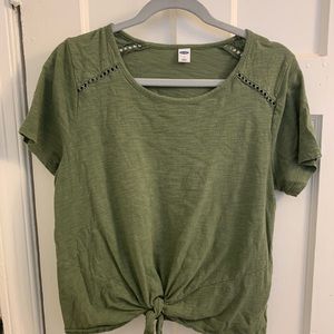 Green Old Navy Twist Tie Tshirt